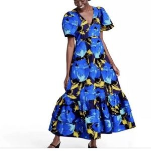 NWT Christopher John Rogers x Target  Floral Puff Sleeve Tiered Maxi Dress